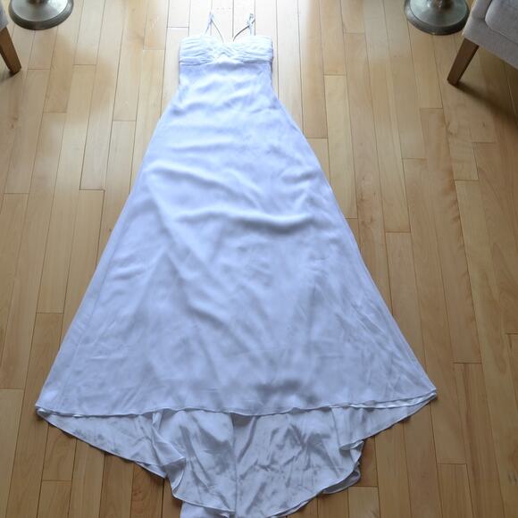 Galina Dresses & Skirts - Elegant Galina White A-Line Spaghetti Strap Wedding Dress Size 2